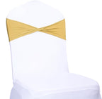 MDS Pack of 250 Spandex Chair Sashes Bows Elastic Stretch Dining Chair Bands Ties Without Slider Buckle Universal fits for Wedding Baby Shower Birthday Party Banquet Event Decoration - Gold