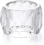 MDLUU 4 Pcs Crystal Napkin Rings, 2.3" Diameter Serviette Buckles, Clear Napkin Holder Rings for Christmas, Thanksgiving, Wedding (Diamond Shaped)