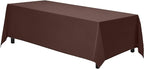Gee Di Moda Rectangle Tablecloth - 90 x 156 Inch Chocolate Table Cloth for 8 Foot Table with Floor-Length Drop - Heavy Duty Washable Fabric - 8 Ft Buffet Table, Holiday Party, Wedding & Baby Shower