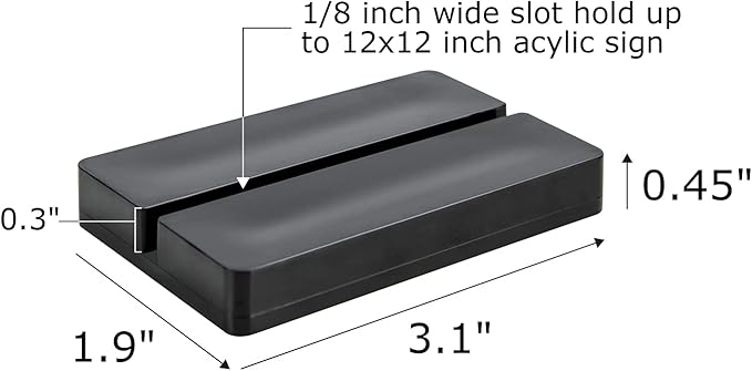 Acrylic Sign Stand Card Holder, 10 PCS Place Sign Holders with Card Slot, Stands for Acrylic Signs, Table Numbers Display Stands for Meeting/Menu/Table Numbers (Black)