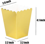 YESON Gold Popcorn Boxes Mini Paper Popcorn Box for Party,Pack of 36