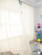 Window Beige Sheer Curtains 48 Inches Width 72 Inches Long 2 Panels Sheer Curtains Clear Curtains Basic Rod Pocket Panel for Home/Living Room/Bedroom/Kids Room