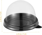 NUOBESTY Individual Cupcake Boxes 100pcs Round Plastic Transparent Dome Cupcake Boxes Egg-Yolk Puff Food Container Single Dome Boxes Baking Packing Box - Black