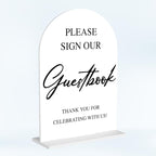 Wedding Guest Book Sign Please Sign Our Guestbook Sign Acrylic Arch Wedding Bridal Shower Baby Shower Welcome Table Signs for Ceremony and Reception Decor 7 x 5 Inches