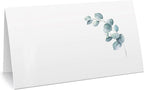CLEVER SIGNS Place Cards for Wedding or Party, Seating Place Cards for Tables, Scored for Easy Folding, Flower Design 100 Pack, 2 x 3.5 Inches