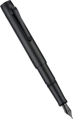 Hongdian M2 Black Forest Mini Fountain Pen, Medium Soft Nib & Sleek Shape Aluminium Short Pocket Travel Pen (Matte Black)