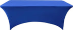 2-Pack 8ft Spandex Table Covers for Rectangle Folding Tables - Washable Elastic Tablecloth - Ultimate Fitted Table Protector for Birthday Parties, Trade Shows, Banquet