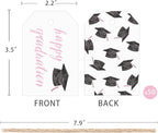 50 Pcs Graduation Gift Tags, Congrats Grad Party Favors Gift Tags for High School or Happy College Graduation Party Decoration Supplies (Pink, 2.2 * 3.5)