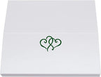 Linked Hearts Place Cards, Hunter Green (Choose Color), Set of 25, Pre-cut and Scored - Wedding, Party, Dinner, and Special Events - Made in the USA