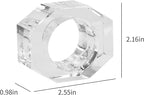 Crystal Napkin Rings, Elegant Table Decor Holders for Wedding, Christmas, Thanksgiving, Holiday Dining, 12 Pack