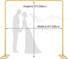 Wedding Arch Backdrop Stand Square 6.5FT Heavy Duty Metal Frame, Balloon Arch Stand Adjustable Photo Booth Decor for Baby Showers, Halloween Parties, Birthdays, Anniversaries