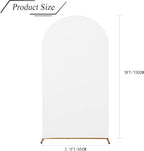 bricia Wedding Arch Backdrop Stand Cover, 5FT Double Sided Stretchy Arch Cover Fitted Wedding Birthday Party Banquet Decoration (White 60''Lx25.2''W)