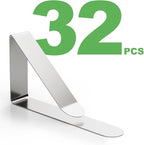 32 Pack Tablecloth Clips Heavy Duty, 2.95"x1.77" Stainless Steel Rust Proof Tablecloth Clips for 2" Thick Tables - Anti-Slip Pads Home Restaurant Picnic