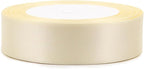 Rice White Solid Satin Ribbon 1 Inch 25 Yards Solid Polyester Fabric Ribbon for Gift Wrapping Wedding Christmas Baby Shower Birthday Party Decoration Handmade Immortal Flower Craft