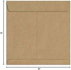 LUXPaper Square Invitation Envelopes | Peel & Press | 8" x 8" | Grocery Bag Brown | 70lb. Text | 50 Qty