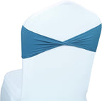 MDS Pack of 150 Spandex Chair Sashes Bows Elastic Stretch Dining Chair Bands Ties Without Slider Buckle Universal fits for Wedding Baby Shower Birthday Party Banquet Event Decoration - Dark Teal
