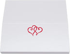 Linked Hearts Place Cards, Ruby Red (Choose Color), Set of 60, Pre-cut and Scored - Wedding, Party, Dinner, and Special Events - Made in the USA