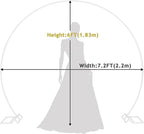 Asee'm 7.2FT White Wedding Arch Round Backdrop Stand Large Circle Metal Floral Balloon Frame for Party Anniversary Birthday Graduation Valentine Ceremony Decorations