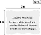 50 Pack Blank Kraft Cards Cardstock Thick Paper Brown Greeting Cards for DIY Gift Card Menus, Baby Shower and Wedding Invitations (White, 5x7IN)