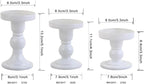 6-Piece Set of White Glass Candlestick, Crystal Candlestick Holder Holder and Conical Candle, Christmas Candle Holder Decoration, Family Living Room Wedding Candle Holder (white2sets)