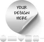 Custom Logo Stickers for Business, Personalised Logo Labels - Any Shape, Waterproof, Glossy (Silver Matte)