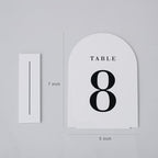 UNIQOOO White Arch Wedding Table Numbers with Stands 1-30, 5x7" Acrylic Signs and Holders, Perfect for Centerpiece, Reception, Decoration, Party, Anniversary, Event