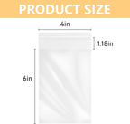 200 Pcs 4''x 6'' Clear Resealable Cello/Cellophane Good for Bakery,Adhesive Treat, Candle, Soap, Cookie Poly Bags