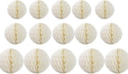 15pcs Honeycomb Balls Decorations 4'' 6'' 8'' Party Honeycomb Ball Flower Tissue Pom Poms Flower Ball Hanging Flower Balls for Baby Shower Birthday Wedding Nursery Decor(4'' 8'' 10'' Beige)