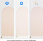 SoarDream Beige Wedding Arch Backdrop Cover 6.6FT Spandex Fitted Beige Wedding Arch Covers Round Top Chiara Arches Backdrop Cover Fabric for Birthday Balloon Party Decoration