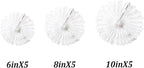 15pcs White Paper Fans Decorations - 6'', 8'', 10'' Round Tissue Honeycomb Set for Party, Birthday, Wedding Events