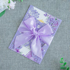 20 PCS 5.12x7.2 Butterfly Personalized Quinceanera Invitation, Customized XV Anos Laser Cut Invitation Cards with Envelopes (Violet Personalized)