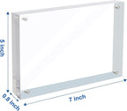 5x7 Acrylic Magnetic Picture Frame, 20 mm Thick Clear Double Sided Freestanding Photo Frame, Transparent Frameless Floating Frames with Magnets Corners