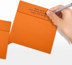 LUXPaper Square Invitation Envelopes | Peel & Press | 6 1/2" x 6 1/2" | Mandarin Orange | 80lb. Text | 50 Qty