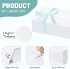 Rinrda 5 Pack Large White Gift Box,13.75"x9"x4.5", Gift Boxes with Magnetic Lids for Presents Closure Gift Packing for Birthday,Christmas, Halloween,Wedding,Bridal Gifts,Mother's Day Gift Packging
