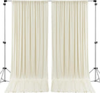 AK TRADING CO. 10 feet x 10 feet IFR Polyester Backdrop Drapes Curtains Panels with 4" Rod Pockets (Rod Not Included) - Wedding Ceremony Party Home Window Decorations - Ivory