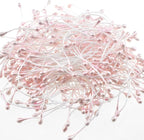 HAHIYO 700Pcs 3mm Light Pink Pearl Double Head Flower Stamen Pistil Hand-Made Artificial Flower Pistil para Flore Pearlized Floral Stamen Flower Pollen Stamen for Flower Making Scrapbook Decoration