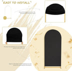 Black Arch Backdrop Cover 2.2ft x 5ft Fitted Spandex Arch Cover Balloon Arch Backdrop Fabric for Wedding Party Stage Decoations