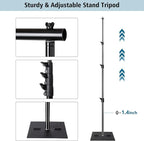 SLOW DOLPHIN Pipe and Drape Photography Backdrop Stand Kit Adjustable Photo Background Stand 10ft x 10ft with Metal Base for Parties Weddings Birthday Party Events Photo Booth(Black)