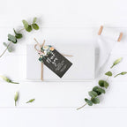 Andaz Press 100-Pack Personalized Thank You Tags with Bakers Twine Chalkboard Florals Custom Cardstock Gift Tags for Wedding Party Favors 2 x 3.75-Inches