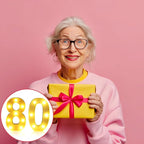 80th Birthday Decorations for Women Men,Happy 80 Birthday Decorations for Centerpieces Table,80 Light Up Numbers Sign Led for Party Backdrop Wall Decor for Wedding Anniversary Home