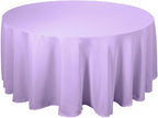 Efavormart Round Tablecloth, 120 Inch Stain & Wrinkle Resistant Washable Table Cloth, Decorative Polyester Fabric Table Cover for Banquet, Wedding, Dining - Lavender