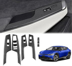 4pcs Carbon Fiber Style Front Rear Doors Window Glass Lift Switch Panel Cover Decorative Sticker Protection Car Interior Accessories for 2021-2025 KIA EV6 KT16