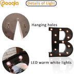 Light Up LED Letter Marquee Sign - Alphabet Marquee Letters with Lights For Wedding Birthday Party Christmas Night Light Lamp Home Bar Decoration B, Black