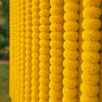 Artificial Marigold Flowers Garland for Diwali Decoration, American Wedding Party, Mantle Decoration, Faux Garlands, Wedding Garland, Spring Bush Floral - 5 String - (Yellow | 4 to 4.5 ft) Hashcart®