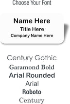 Custom Name Tag - Personalized Name Badge with Magnet Backing - Choose Your Size and Color (White Metal 3"x1.5" - No Logo)