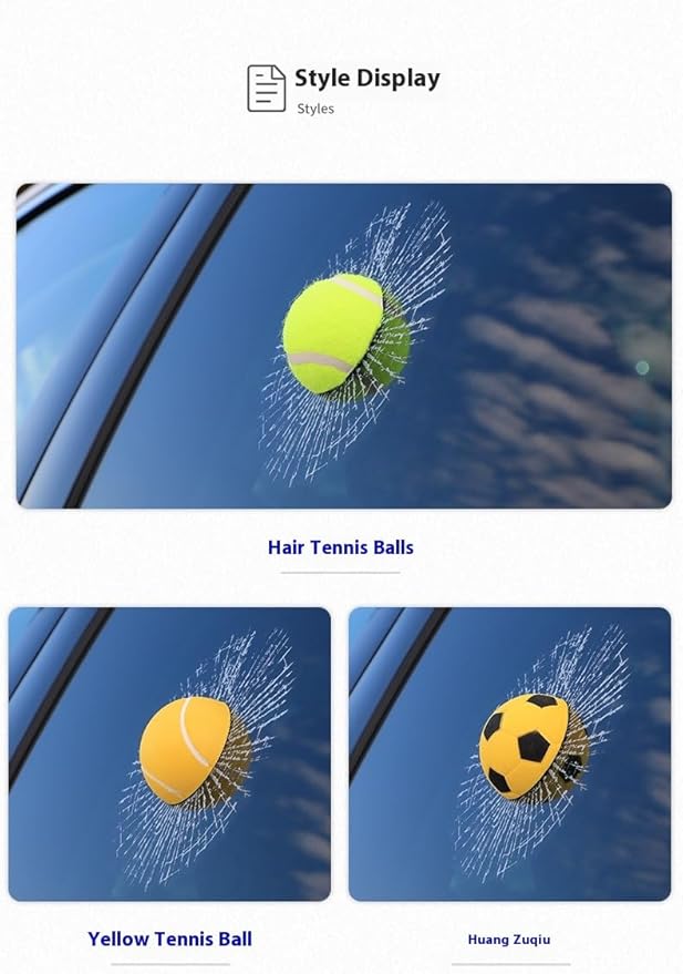 Car 3D elf Ball car Sticker, car Window Funny Creative Decorative Sticker(18cmx18cmx3cm) (White Baseball)