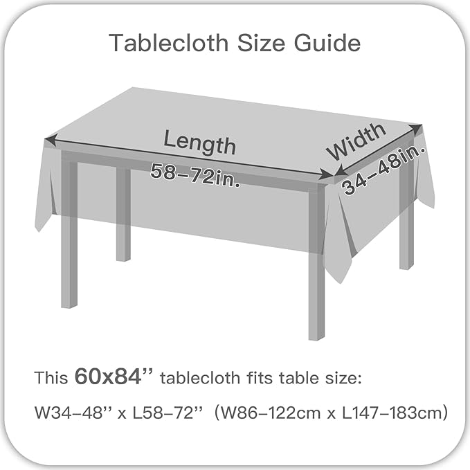 maxmill Linen Textured Rectangular Tablecloth Water Resistant Wrinkle Free Spill-Proof Stain Proof Table Cloth for Dining Room Decoration, Banquet Party Wedding Holiday Dinner, 60 x 84 Inch, Mocha