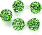 25pcs Adabele Grade A Suncatcher Crystal Rhinestone Pave Loose Beads 8mm Peridot Green Polymer Clay Disco Ball Spacers Compatible with Shamballa All Craft Jewelry Making DB8-16