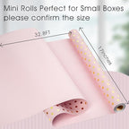 Flyhill Pink Wrapping Paper Roll,Reversible Mini Roll Gold Foil Polka Dot Gift Wrap for Birthday,Girls,Baby Shower,Wedding (17 Inch X 32.8 Feet)