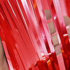 GOER 3.2 ft x 8.2 ft Metallic Tinsel Foil Fringe Curtains Party Photo Backdrop Party Streamers for Birthday,Graduation,New Year Eve Decorations Wedding Decor (3 Pcs, Red)